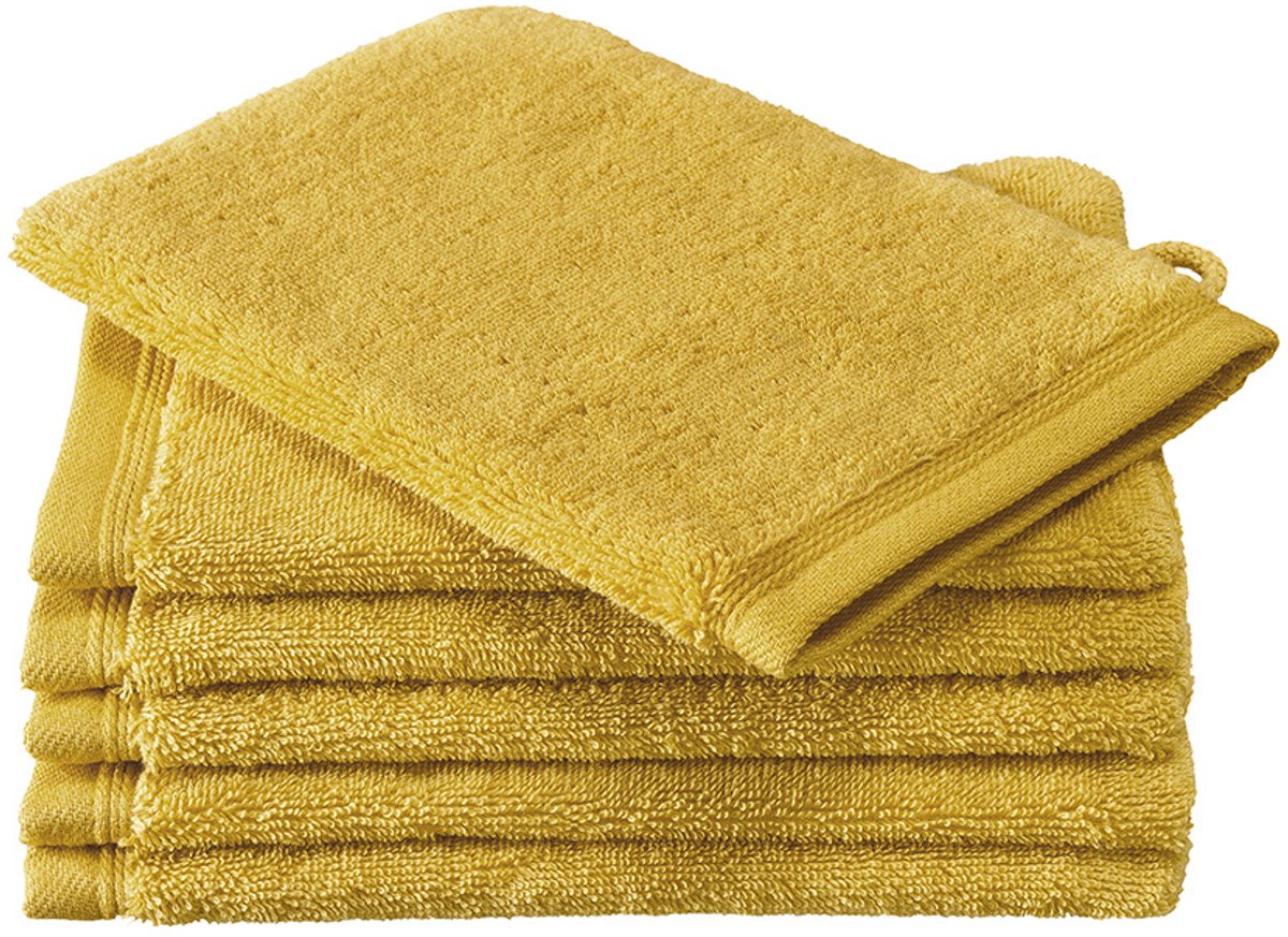 De Witte Lietaer Washandjes Contessa, Oker - 16 x 21 cm - 6 stuks - Katoen