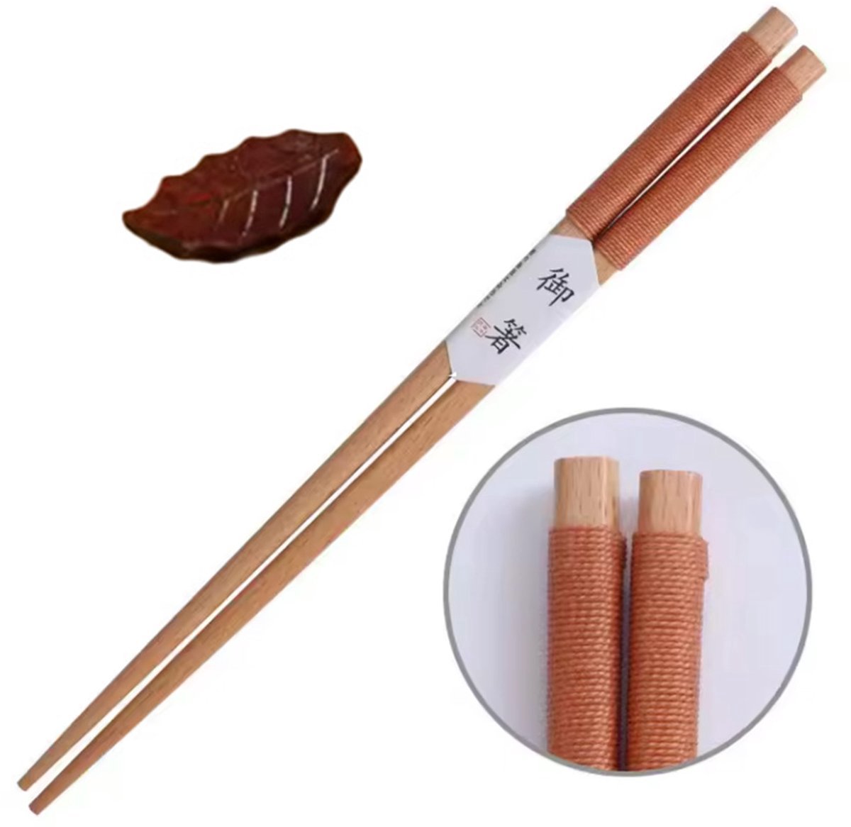 2 paar Chopsticks - Eetstokjes - Houten chop sticks - Bestek - 2 paar - Eetstokjes - Japanse eetstokjes - 23CM - Lichtbruin - Inclusief leggers - CHPN