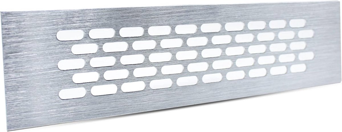 Ventilatieraster 245x60 Inox - Ventilatie Grill voor Oven, Open Haard, Keuken en Badkamer - Pakket van 2