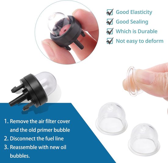 3 sets universele brandstoffilterset, benzineslang, rubberen bosmaaier, filterprimer, brandstoftankpakking voor grasmaaier van Merkloos	 — afbeelding 3