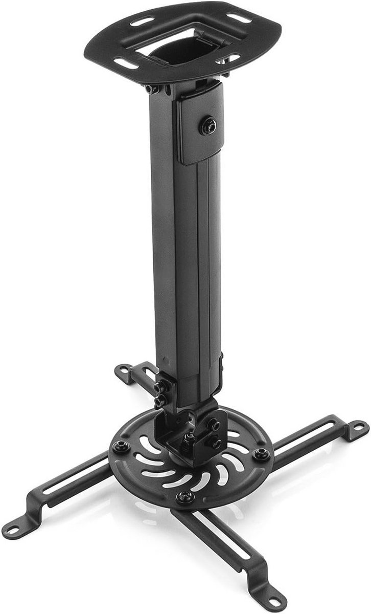 Universele Projector Plafondbeugel - 360° Draaibaar en Verstelbaar tot 580 mm - Tot 13,5 kg Belastbaarheid - Kabelgeleiding en Kantelbaar