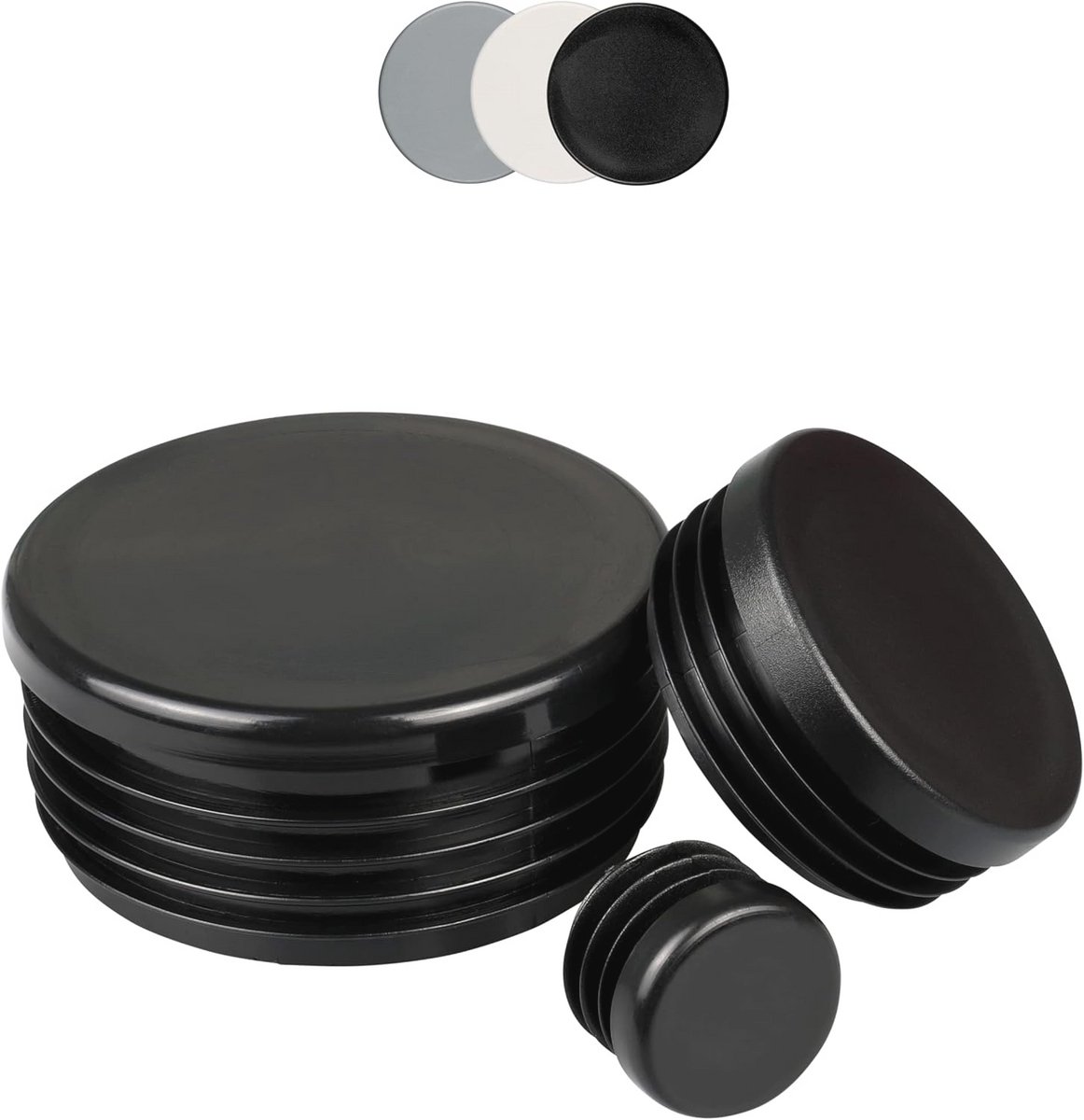 Ronde kunststof meubelglijders van 10-120 mm - Beschermkappen voor stoelpoten - 42 mm buitendiameter