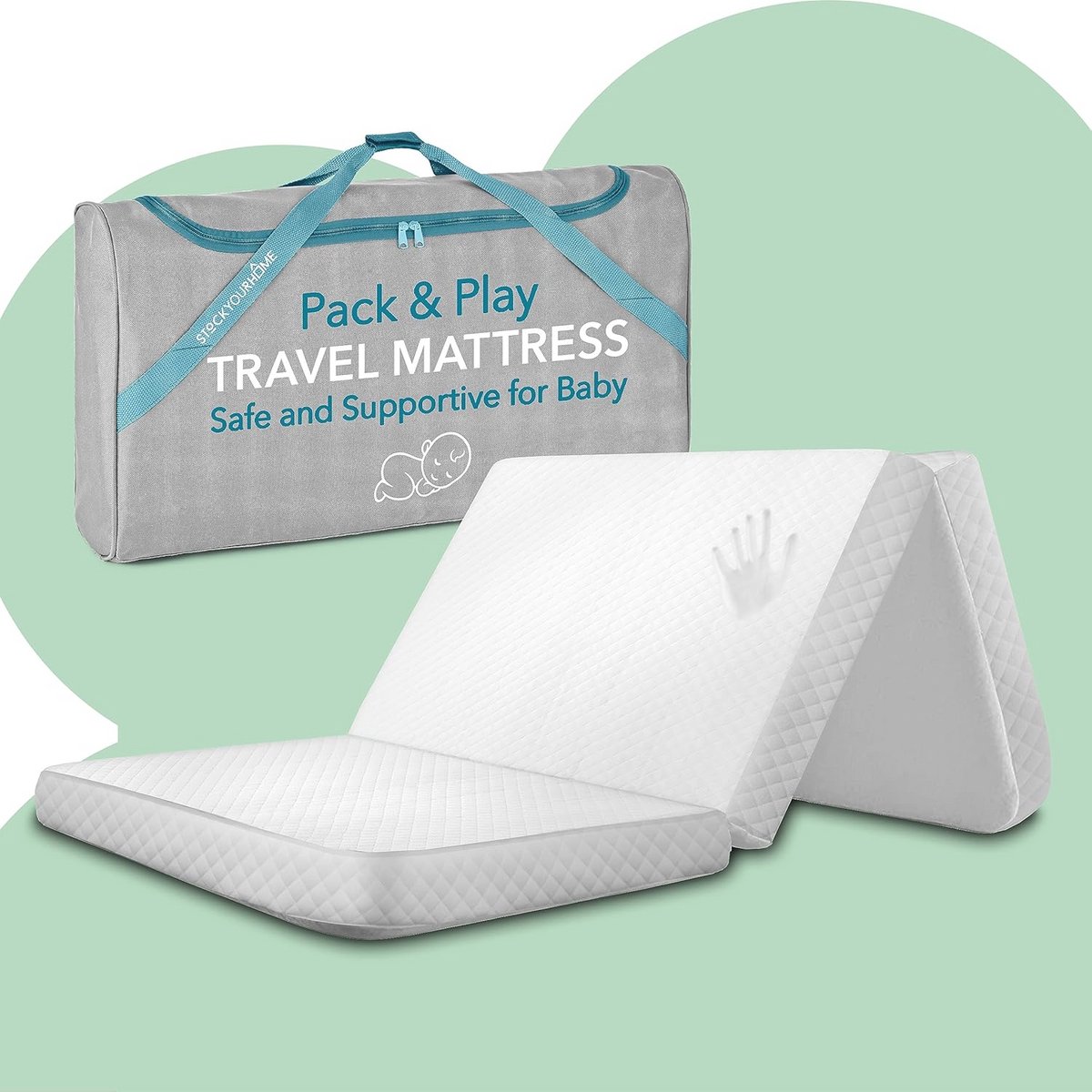 Trifold Portable Mini Crib Mattress voor Baby's en Peuters - Hoogwaardige Schuim