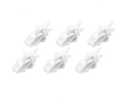 Vogelvoerbakken - 6 stuks - Vogelkooivoerklemmen - Plastic - Vogelvoederbak - Papegaaienfruit - Voederbak vogel - Vogel Voerbak - Hangende vogelvoederbak - Voor vogels, papegaaien - 5.7×2.9cm - Wit