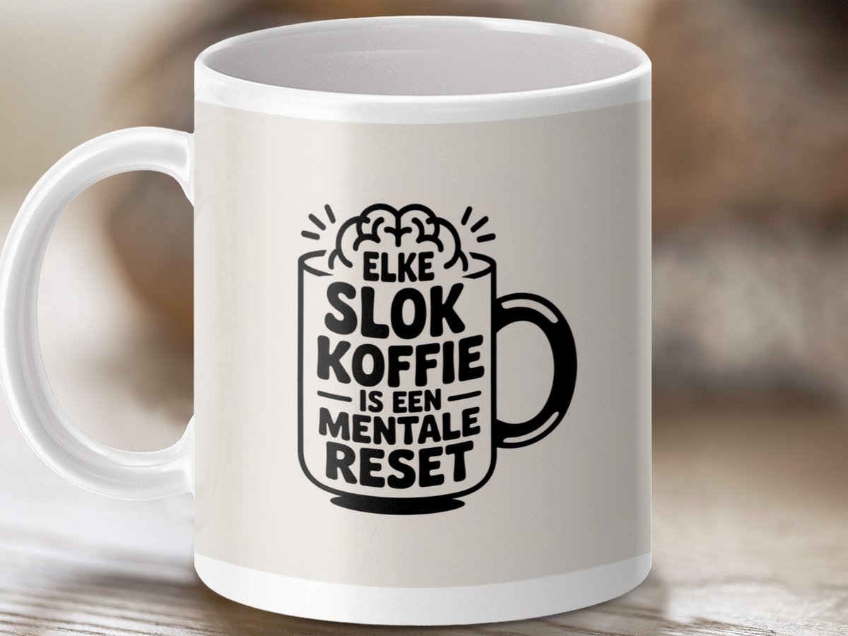Mok Elke Slok Koffie Mentale Reset, Koffie Liefhebber, Grappige Koffie, Koffie Mok, Nieuwigheid Mok, Cadeau Ideeen