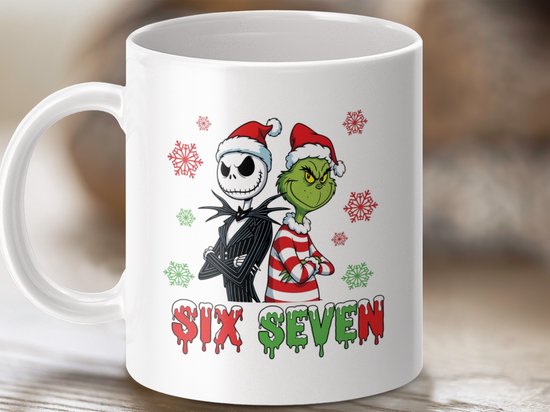 Mok Merry Christmas Jack and Grinch, Kerstmis koffie mok, leuke mok, mok cadeau, Holiday mok, cadeaus voor Kerstmis