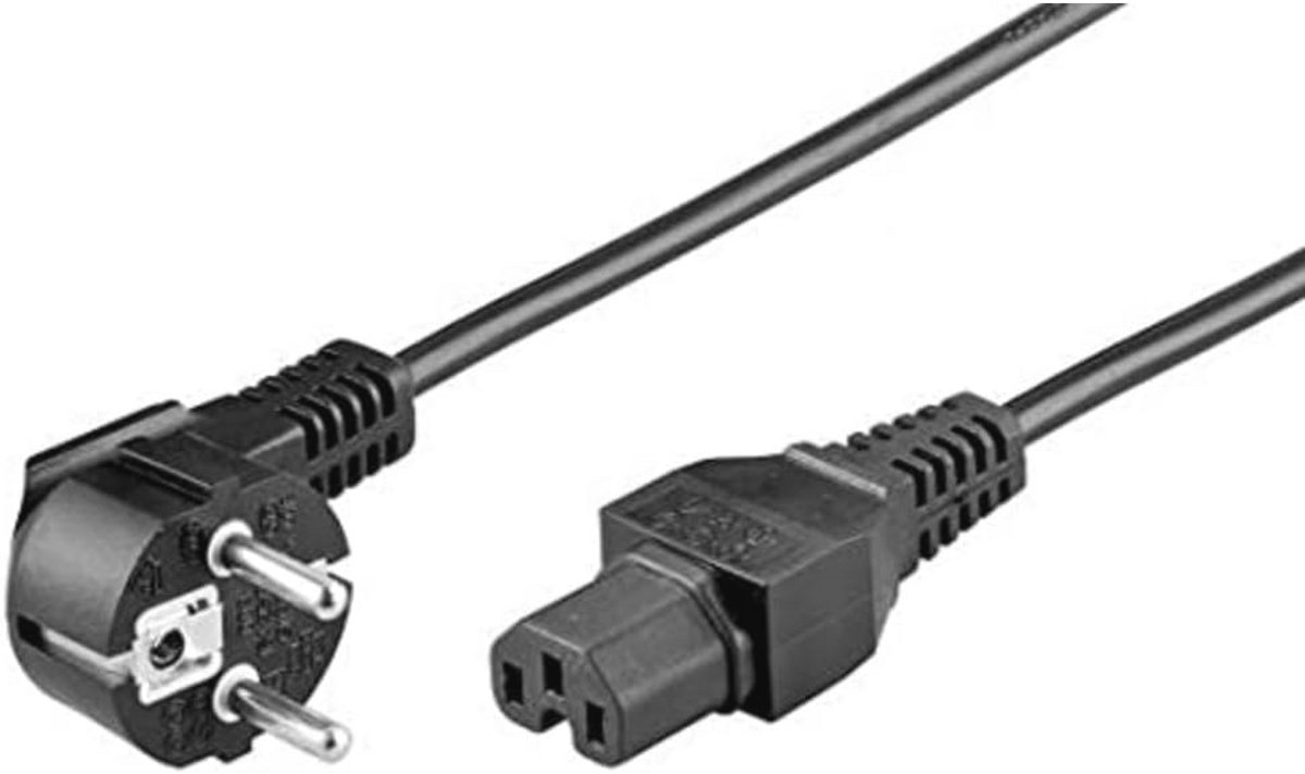 Kabel met C15-aansluiting 90° voor hoge temperaturen - 1,80 m