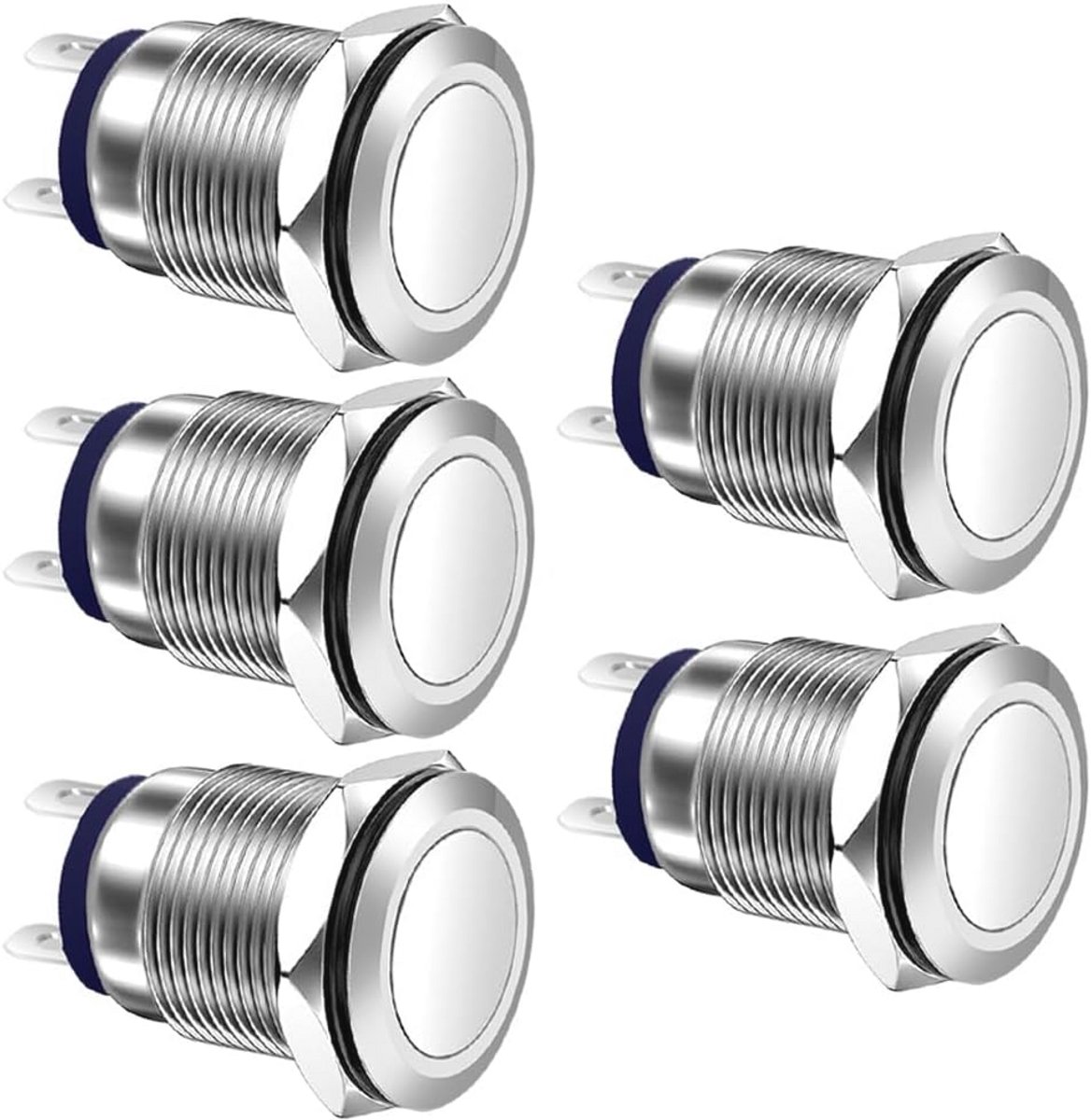 Waterdichte Drukknop Vergrendeling 12mm voor 12V/24V/110V/250VAC