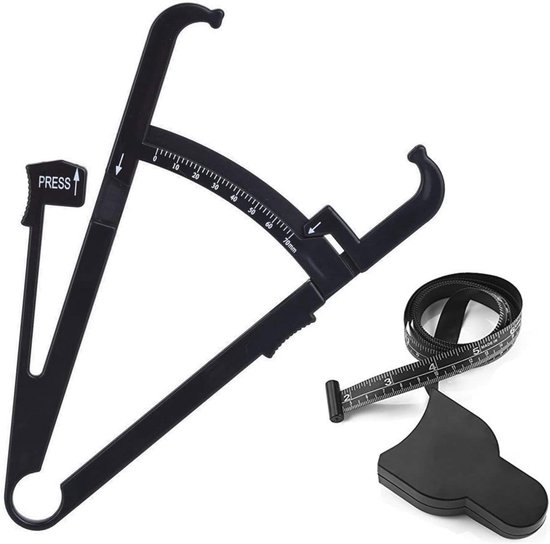 Persoonlijke Lichaamsvet Tester 2 in 1 - Nauwkeurige Vetmeter met Meetlint en Vetdiagrammen voor Gezondheid Analyse