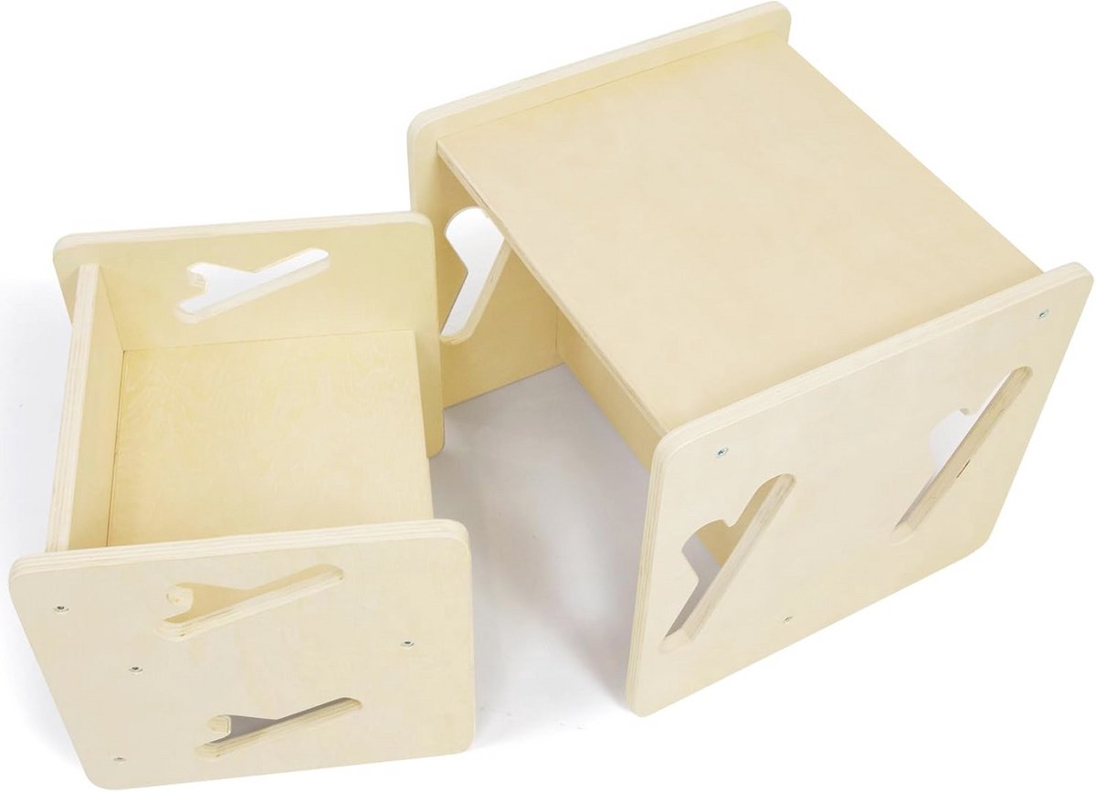 Montessori Peuter Tafel en Stoelen Set van Massief Hout - Kindermeubilair voor Creatieve Ontwikkeling