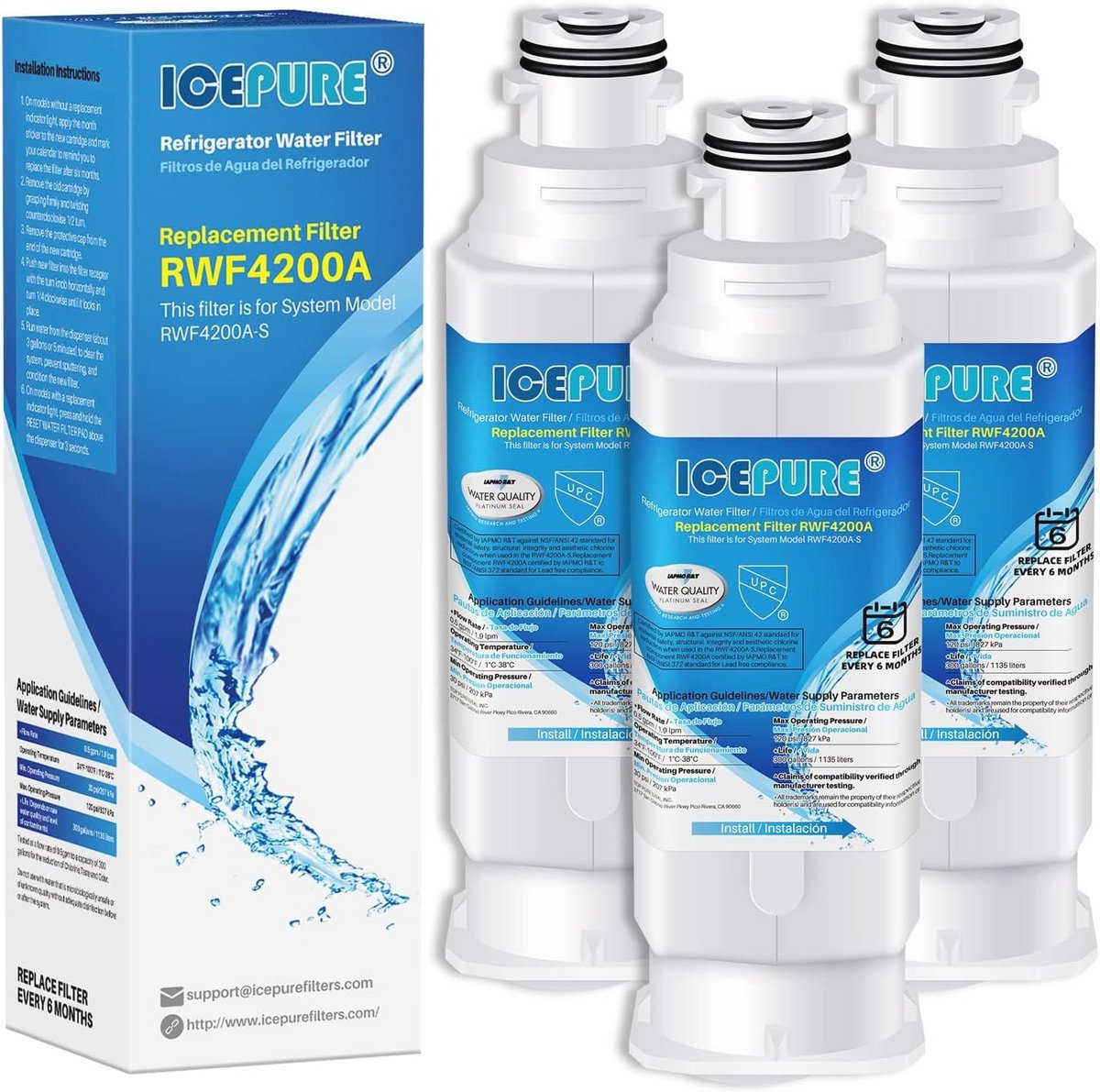 Koelkast Waterfilter voor modellen 3 Stuks