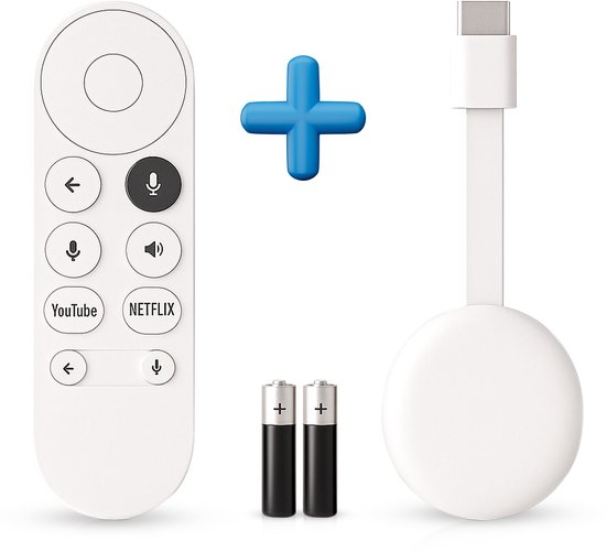 Google TV Streamer – Google Chromecast – Google Assistentie – Android TV Dongle met WiFi 4K – Netflix & Google Play ondersteund – Inclusief batterijen