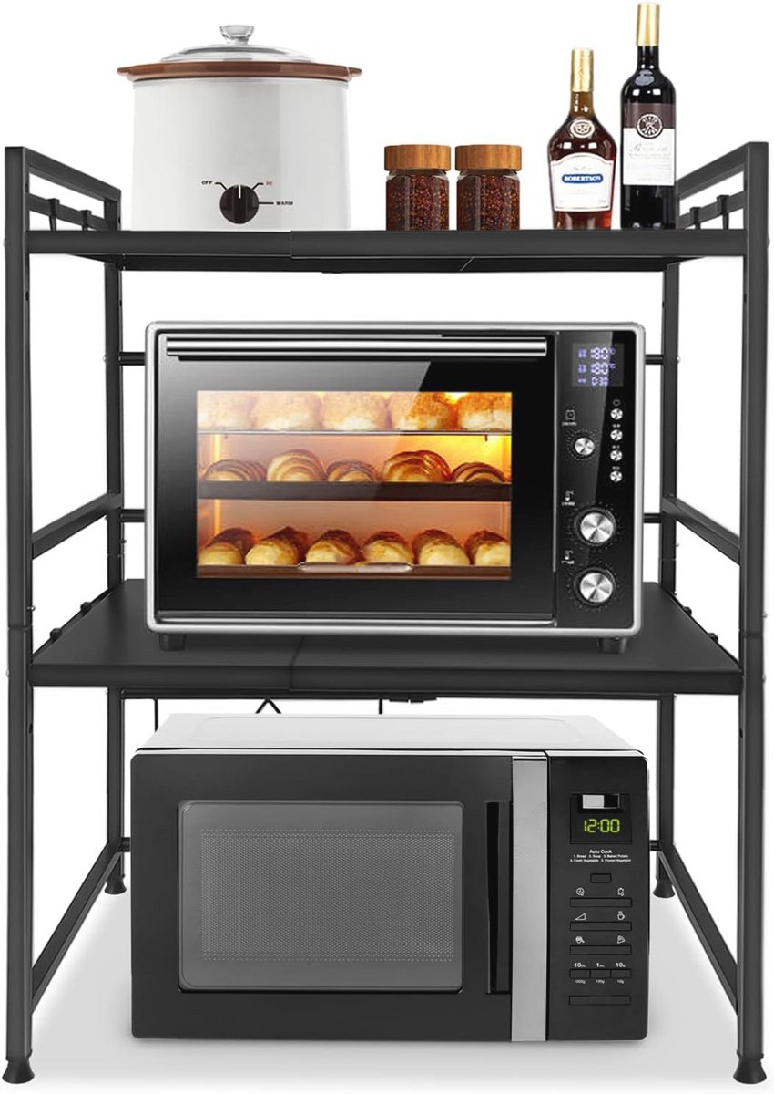 Verstelbare Magnetronstandaard voor Keuken - Zwart