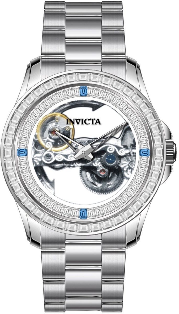 Invicta Objet D Art 69113 Heren Horloge - Waterdicht - Analoog - Automatisch Uurwerk - Roestvrij Staal met witte Wijzerplaat - 43mm