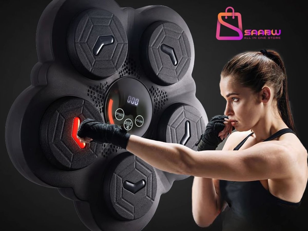 SAABW Boksschild Trainer met Muziek – Bluetooth – USB-C – Inclusief Bokshandschoenen – boks machine – boksbal – boxing bag – boxing machine – 69500