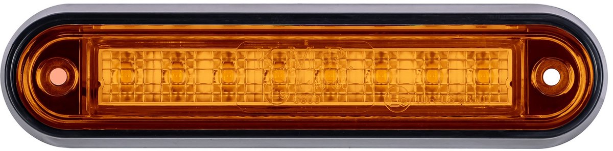 Zijmarkering oranje 8x LED 12/24v 140x34mm
