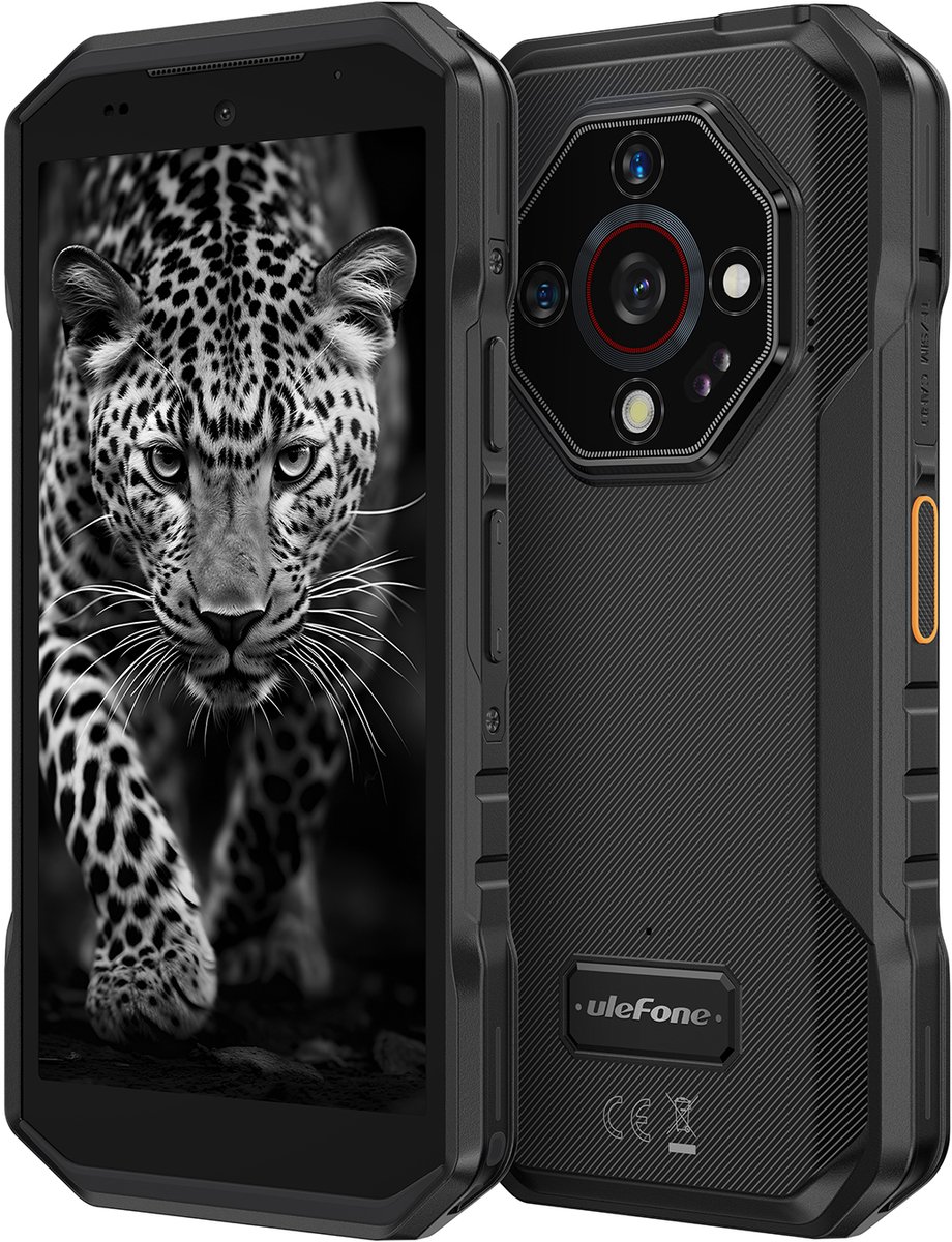 Ulefone Armor X32 Rugged Smartphone – 5.65" 90Hz – Gorilla Glass 5 – 48MP Camera + 20MP Nachtzicht – 5500mAh – 12GB (6+6) 128GB – Helio G91 – IP68/IP69K & MIL-STD-810H Robuust – Vinger Scan – NFC – Dual SIM – Zwart – Krachtige Zaklamp – Android 14