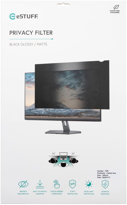 Gearlab GLBB49196336, 124,5 cm (49"), 32:9, Moniteur, Filtre de confidentialité sans bords pour ordinateur, Brillante/mate, Anti-reflet