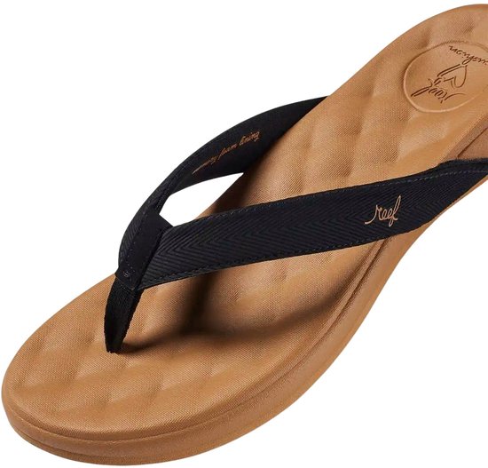 Slippers Reef CUSHION HARMONY BLACK /TAN pour femme - noir/tan