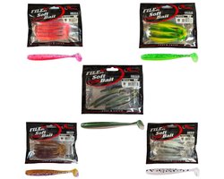 FC's FELIX Softbaits 'Assorti'- 9.0cm - 25 stuks - 5x5 Shads in verschillende kleuren - Shad/Soft Bait - Kunstaas voor Roofvissen - Voordeelpakket
