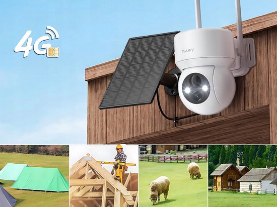 ieGeek Beveiligingscamera Draadloos Buiten – 2K 3MP FULL HD - Camerabewaking - Bewakingscamera Voor Buiten - Buitencamera - Buiten Camera Met Nachtzicht - Oplaadbaar - 3W Zonnepaneel - WIT - 32GB KAART — afbeelding 5