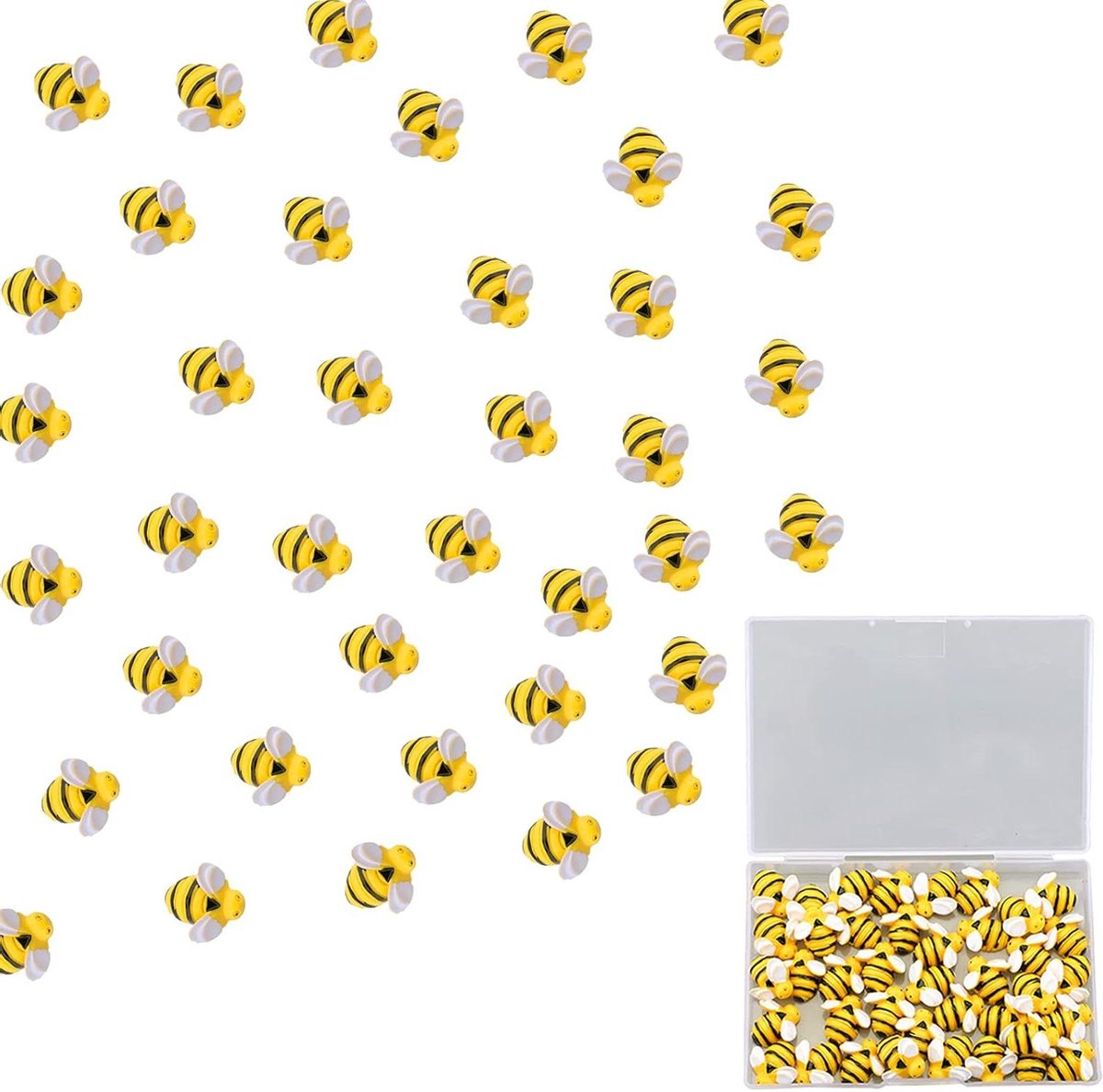 Provento - Push Pins Hars Honingbijen Decoratieve Opbergdoos voor DIY Craft Party Home Decor 50 stuks 1.9cm