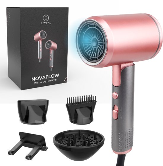 Beyeza Föhn met diffuser - Krullen - Haardroger met Borstel - 2200W ...