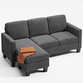 Luscriate L-vormige 3-zitsbank met chaise longue, grote opbergruimte en