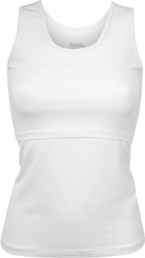 Boob Design - Essential Camisole d'allaitement - Coupe ajustable - Coton biologique - Wit - Taille XXL