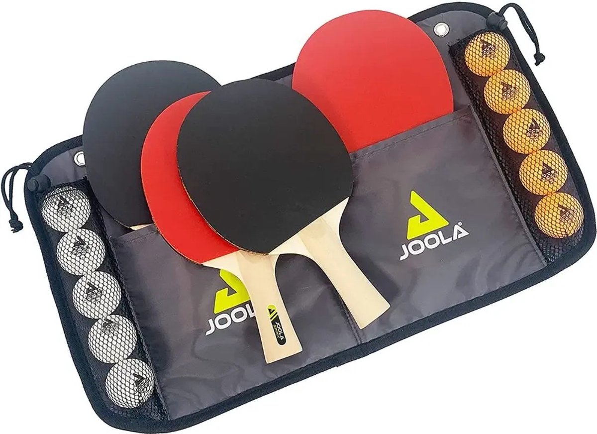 JOOLA Family Tafeltennisset: 4 Batjes & 10 Ballen