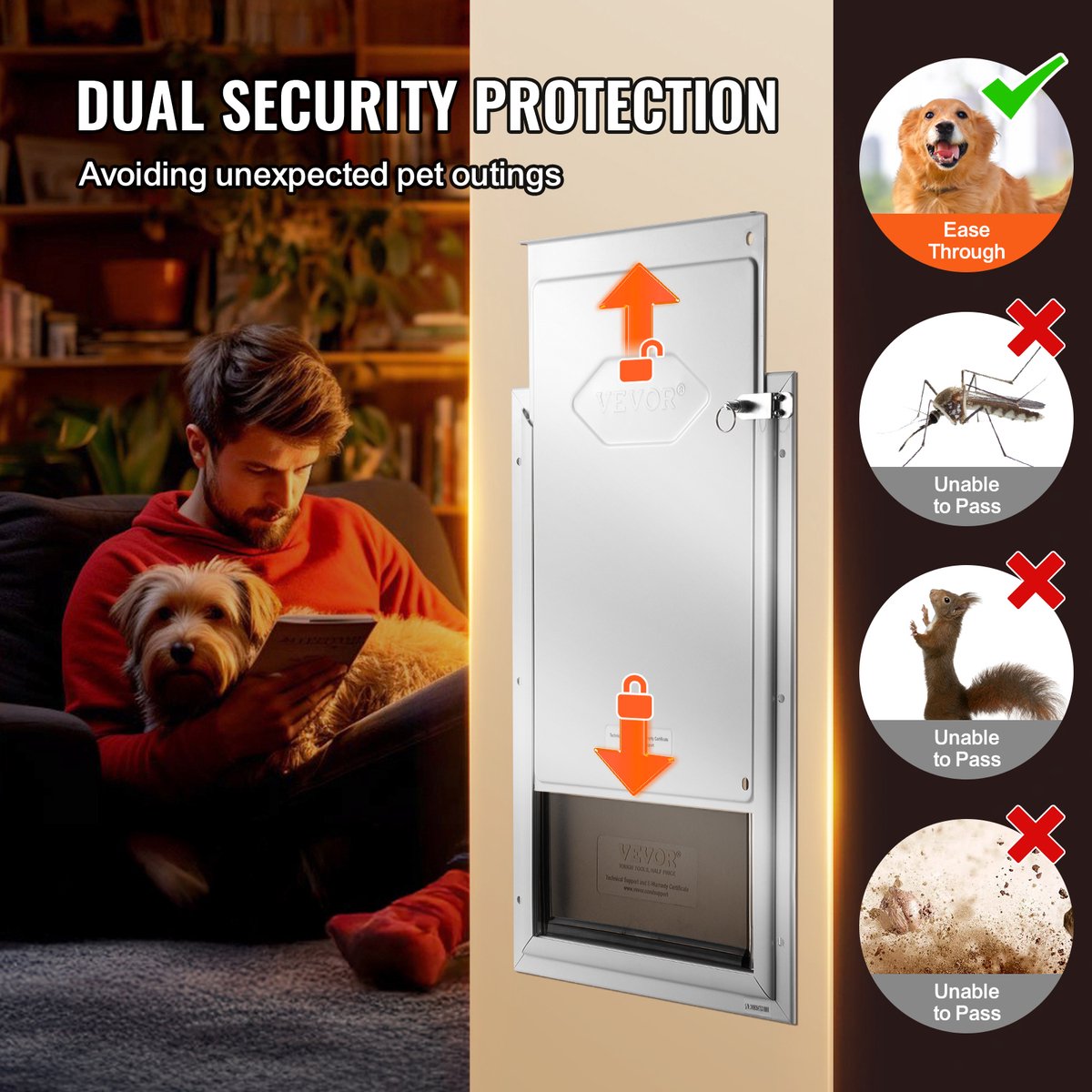 VEVOR Huisdierenluik Kattenluik Hondenluik Magneetklepsysteem Aluminium M thumbnail 6