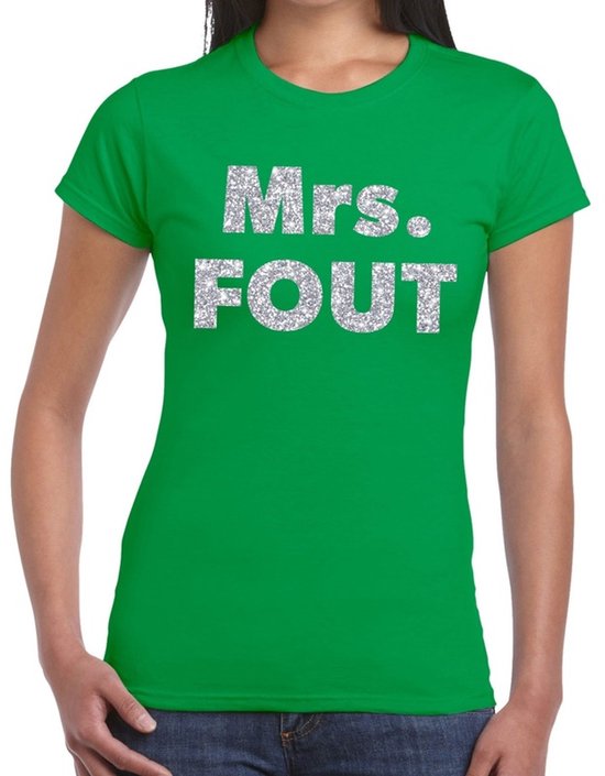 Madame. Error T-shirt à texte pailleté argenté dames vertes M