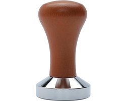 longziming -51mm Espresso Tamper met Houten Handvat | RVS Koffiestamper voor Barista’s | Professioneel Koffie Accessoire voor Café & Thuisgebruik | Perfecte Aandrukker voor Espresso & Koffiepoeder
