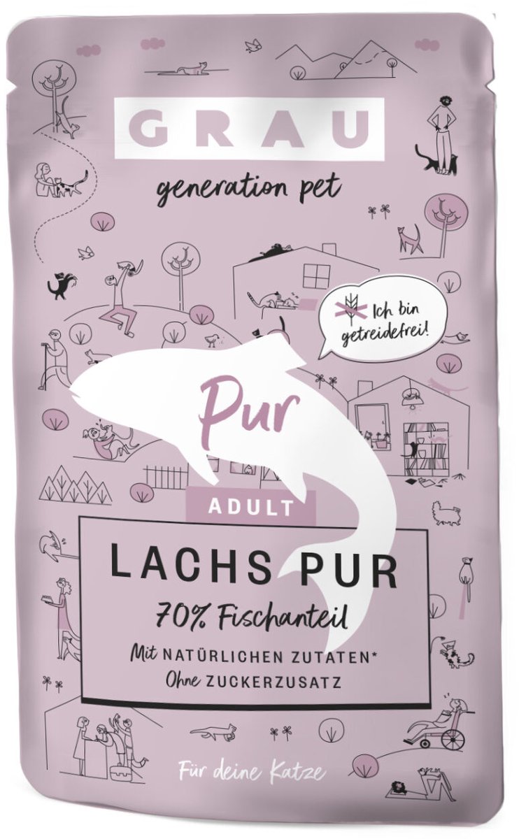 Grau Zalm Puur Pouch - 16 x 125 g