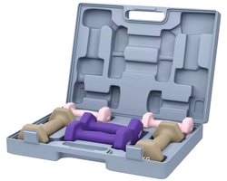 Halterset - 6-delige Set Halters met Koffer - Gewichten - Dumbells set van 3 Paar Halters - Gewichten Fitness - 2 x 1 kg, 2 x 2 kg, 2 x 3 kg - Halter set voor Krachttraining, Workout, Gym