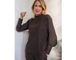 Je m'appelle Dames Top Met stretch - Bruin - Maat XXL