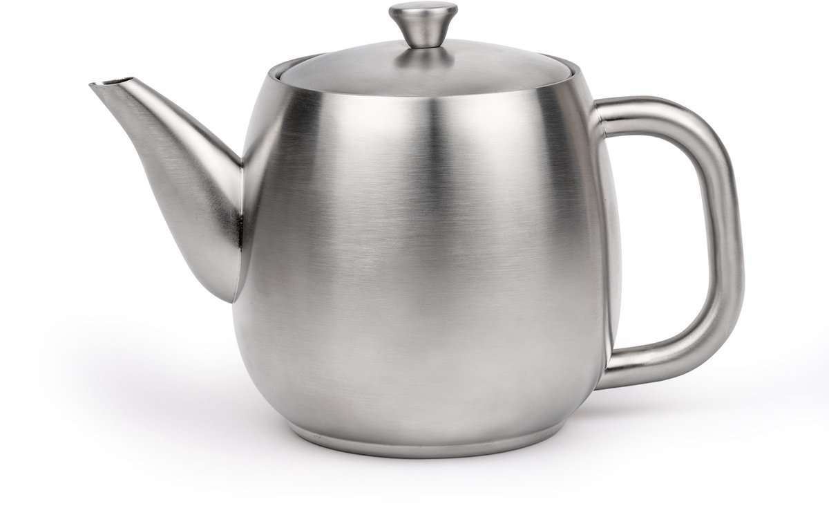Bredemeijer - Theepot dubbelwandig Vera - 0,9 liter - RVS - Met theezeef