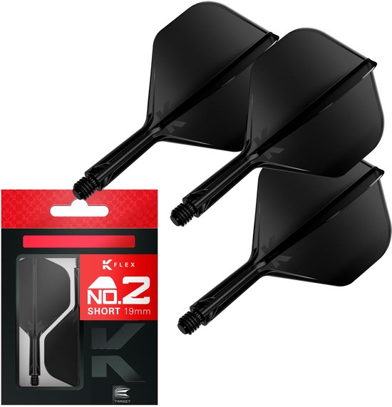 Target K-Flex Black NO2 - Dart Flights - Short van Target — afbeelding 2
