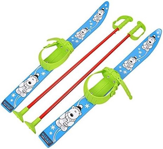 Kinderski Set met Bindingen en Stokken voor Beginners, 70 cm