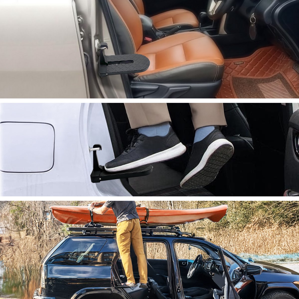 Purepeak Dakkoffer Opstap Auto met Veiligheidshamer - Max. 100 kg - Universeel - Antislip & Antikras – foto 5