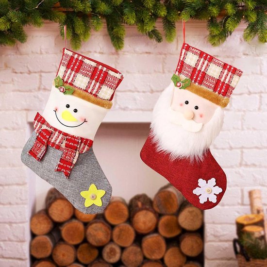 2 stuks kerstkousen, grote kerstlaarzen, gepersonaliseerd, kerstkous, cadeauzak, gebreide kerstkous om te vullen, kerstboom, open haard hangende ornamenten, voor kerstdecoratie