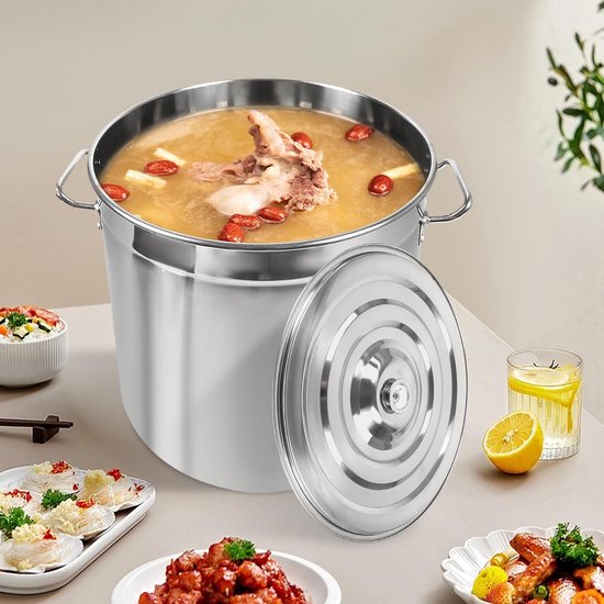 Kookpan Gastropan pan XXL 50 liter roestvrij staal met deksel grote keuken gastronomie