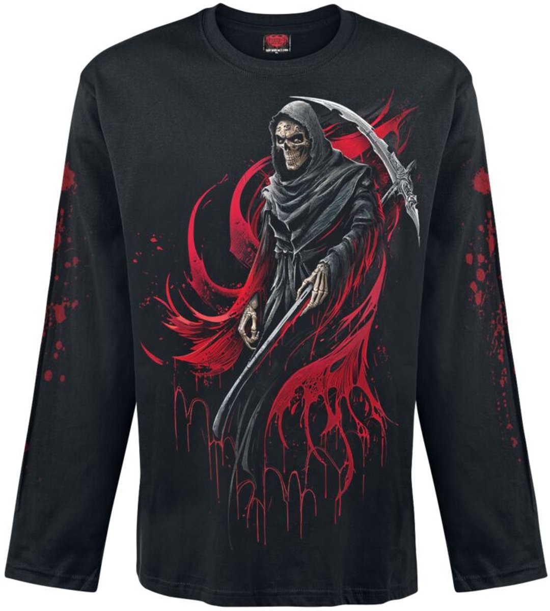 Spiral Screaming Death - Longsleeve Heren Shirt met lange mouwen - zwart - XL