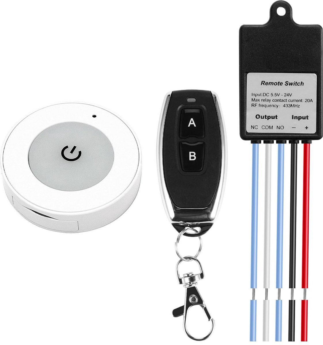 Draadloze Schakelaar 12V met Afstandsbediening (433 MHz) - DC Relais voor Verlichting