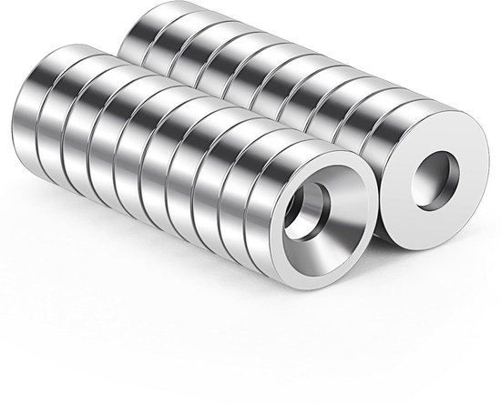 Neodymium magneten, sterke magneten voor keuken en koelkast, 30 kg kracht, 8 stuks om vast te schroeven