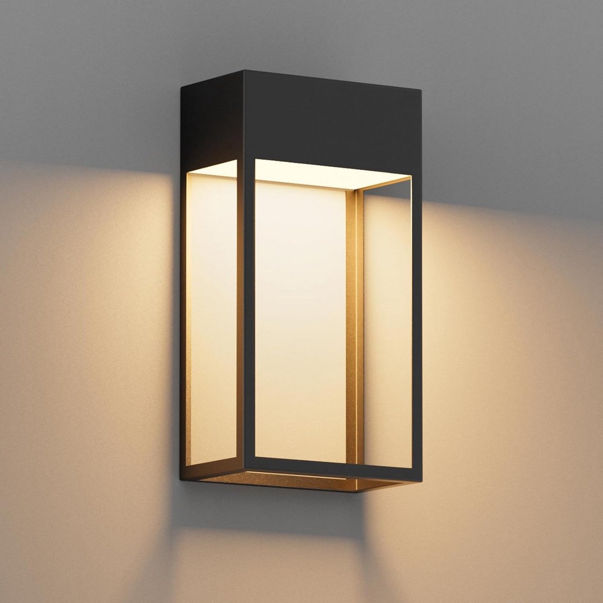 Moderne LED Wandlamp Buiten en Binnen - 24W Warmwit IP65 Waterdicht - Zwarte Aluminium Verlichting voor Tuin en Trap