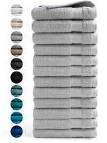DoubleDry Handdoeken 50 x 100 - set van 12 - Hotel kwaliteit 500 g/m2 - 12x Lichtgrijs