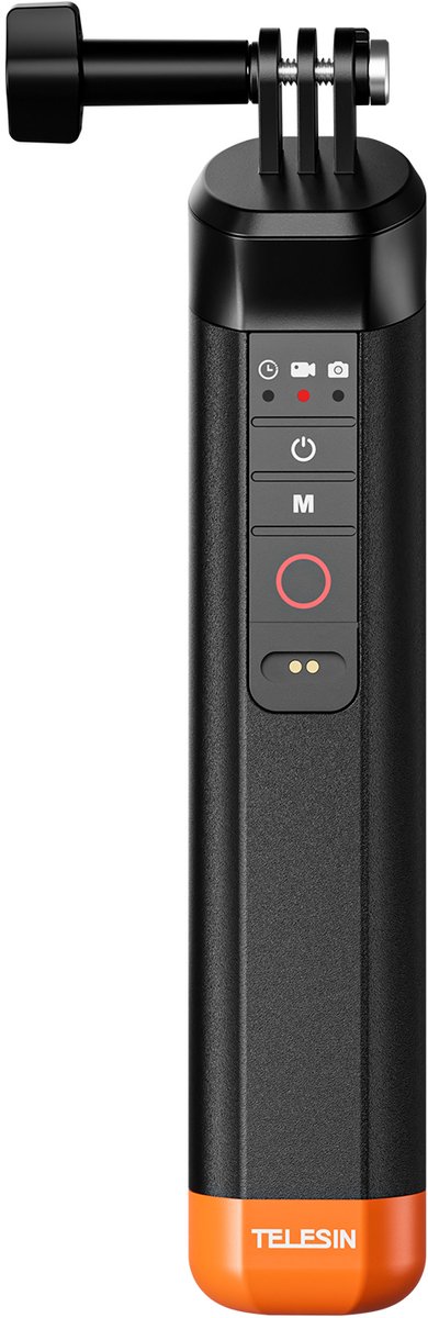 Telesin Onderwater Bobber Drijvende Handgreep - Met Afneembare Afstandsbediening - Geschikt voor GoPro, Insta360 & DJI - Zwart / Oranje