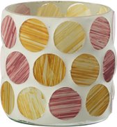 J-Line kaarshouder - glas - wit/fuchsia - small