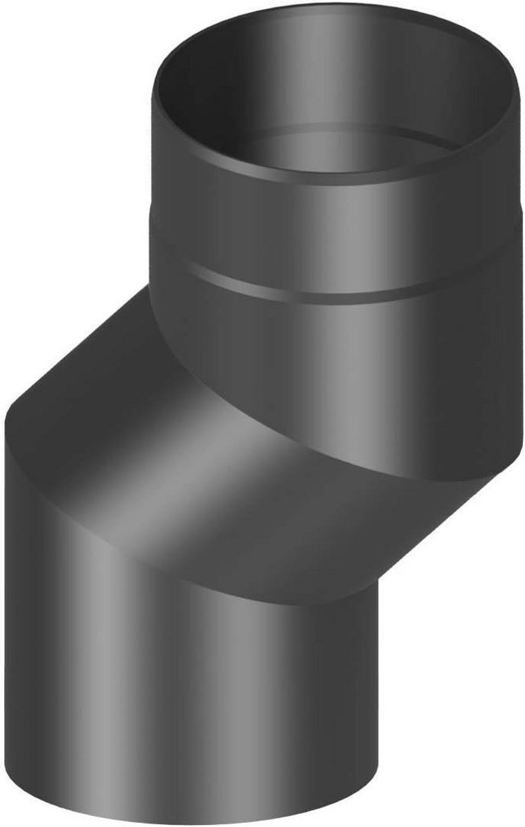 Verstelbare Schoorsteenpijp S-Boog Schuifstuk 120 mm - 150 mm Ø Zwart